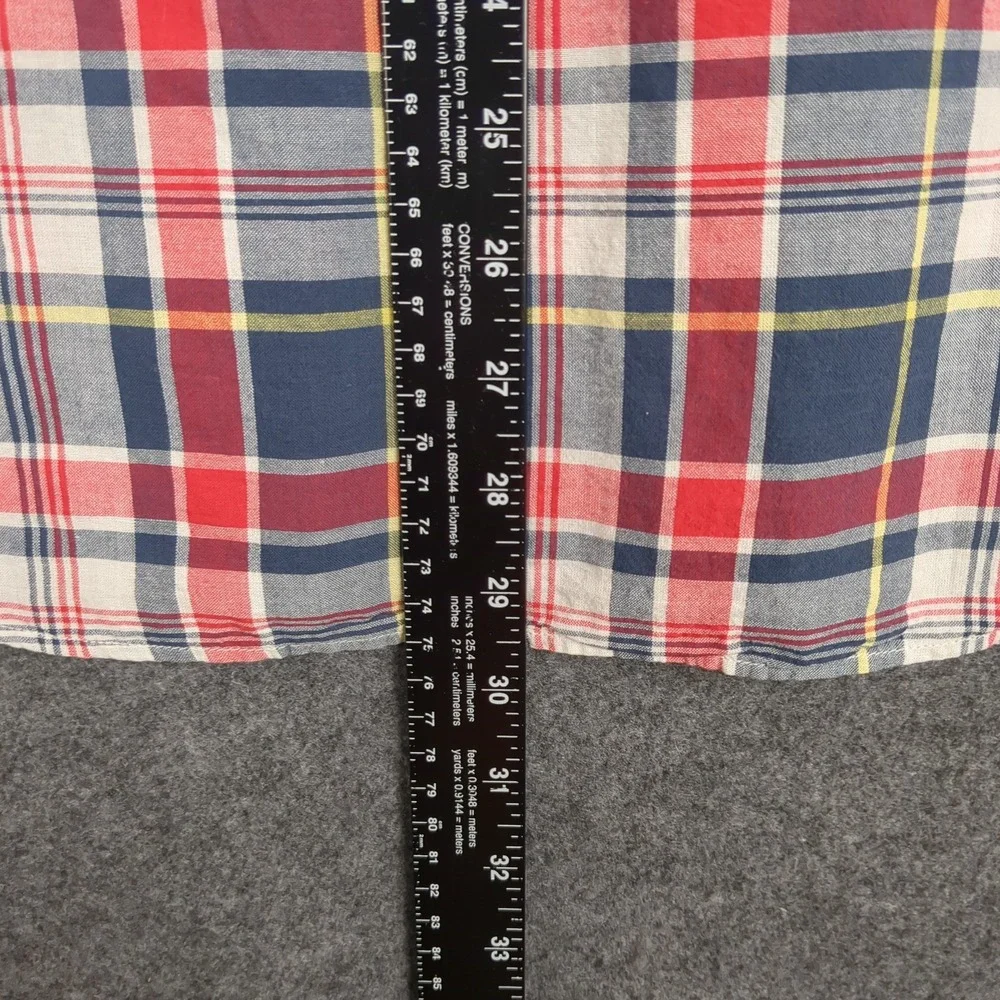 J Crew Mens Button Down Shirt Plaid Long‎ Sleeve Casual Red Blue Yellow Size M